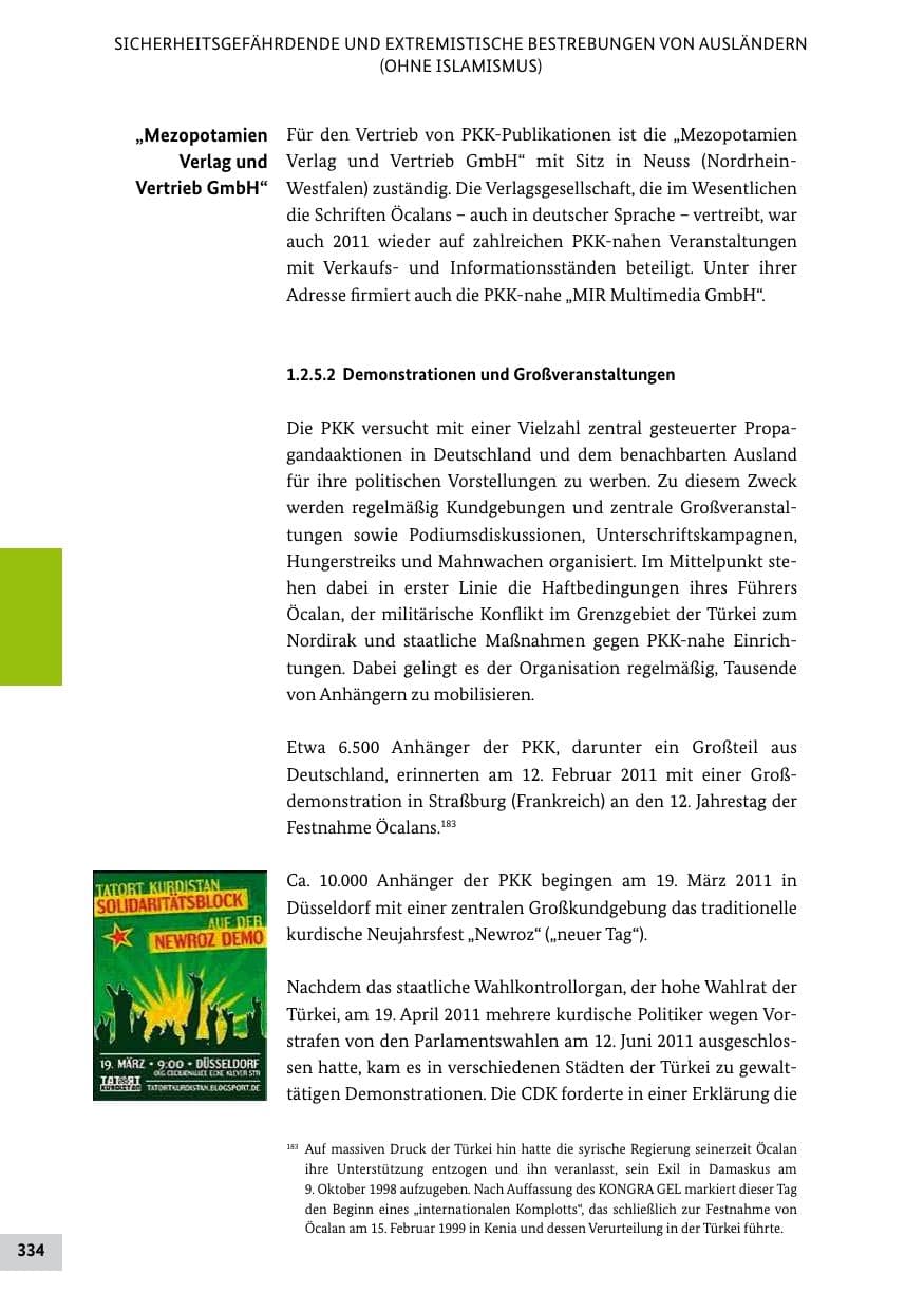 Seite 333 des Verfassungsschutzbericht 2011 Bund