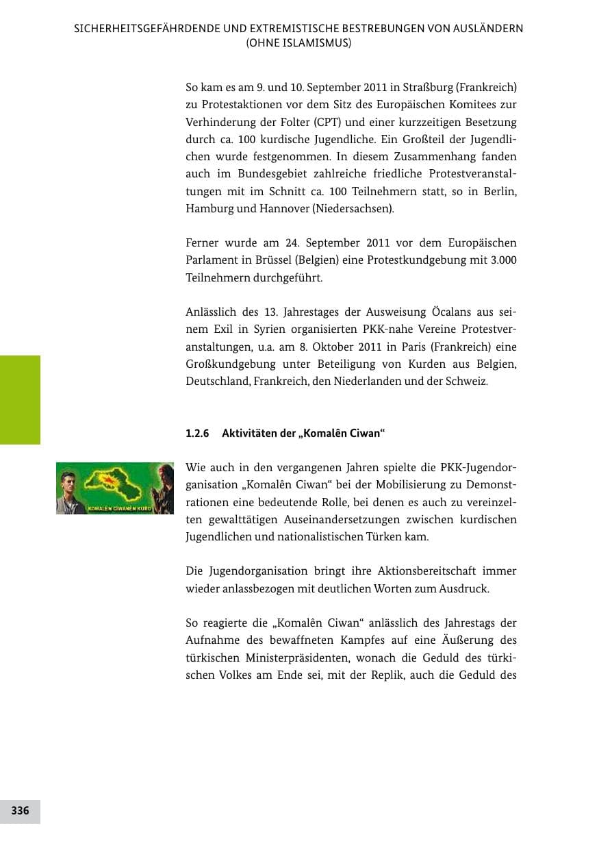 Seite 335 des Verfassungsschutzbericht 2011 Bund