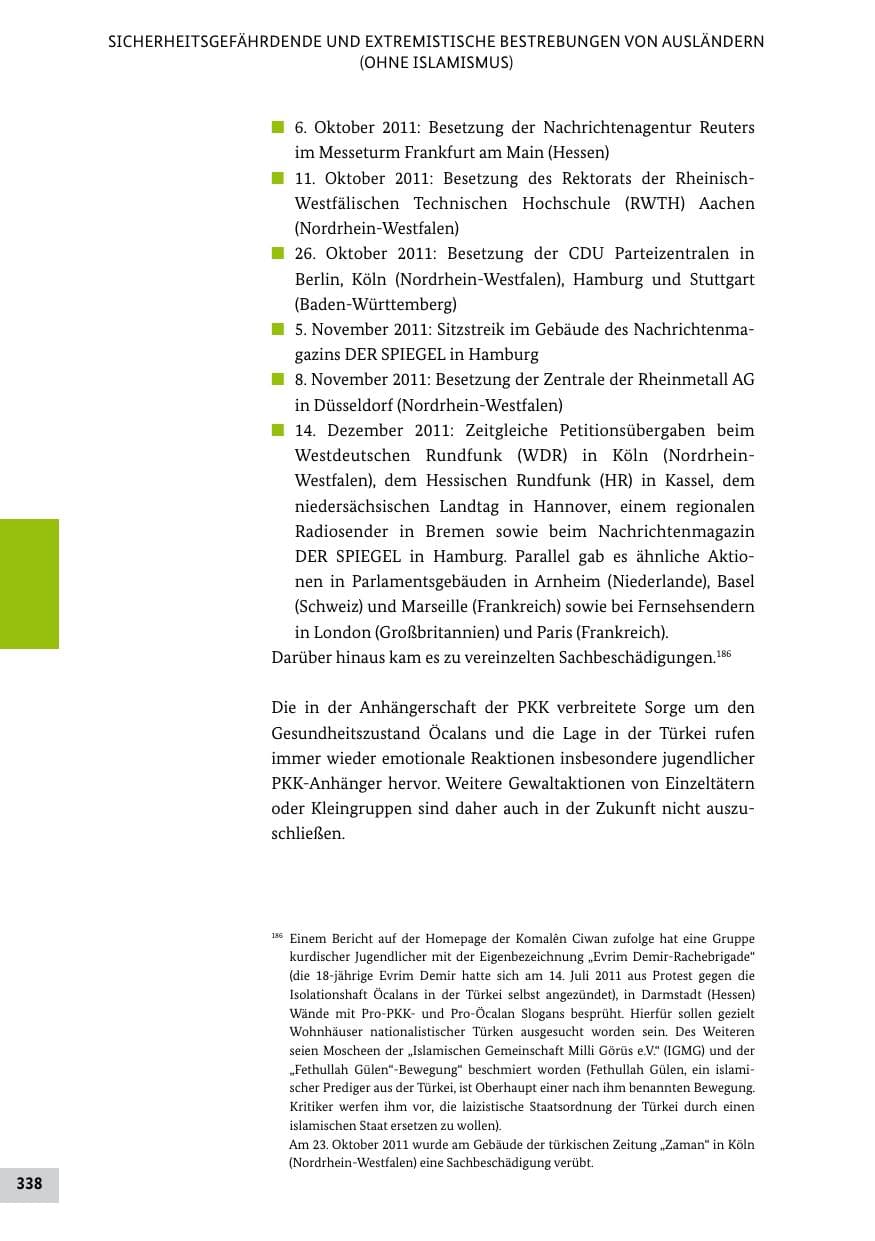 Seite 337 des Verfassungsschutzbericht 2011 Bund