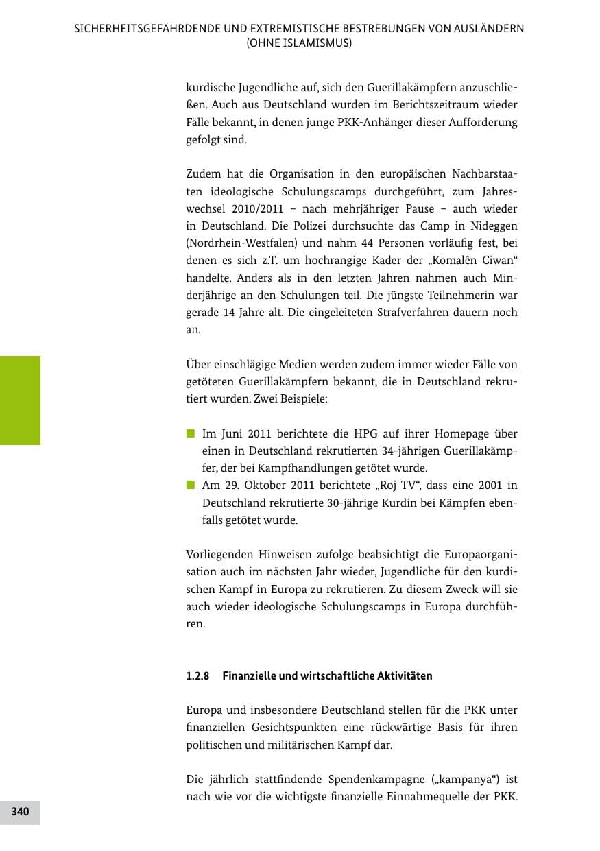 Seite 339 des Verfassungsschutzbericht 2011 Bund