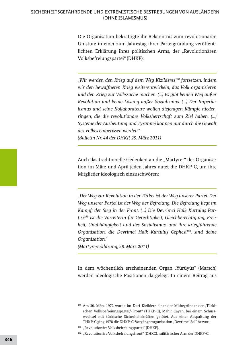 Seite 345 des Verfassungsschutzbericht 2011 Bund