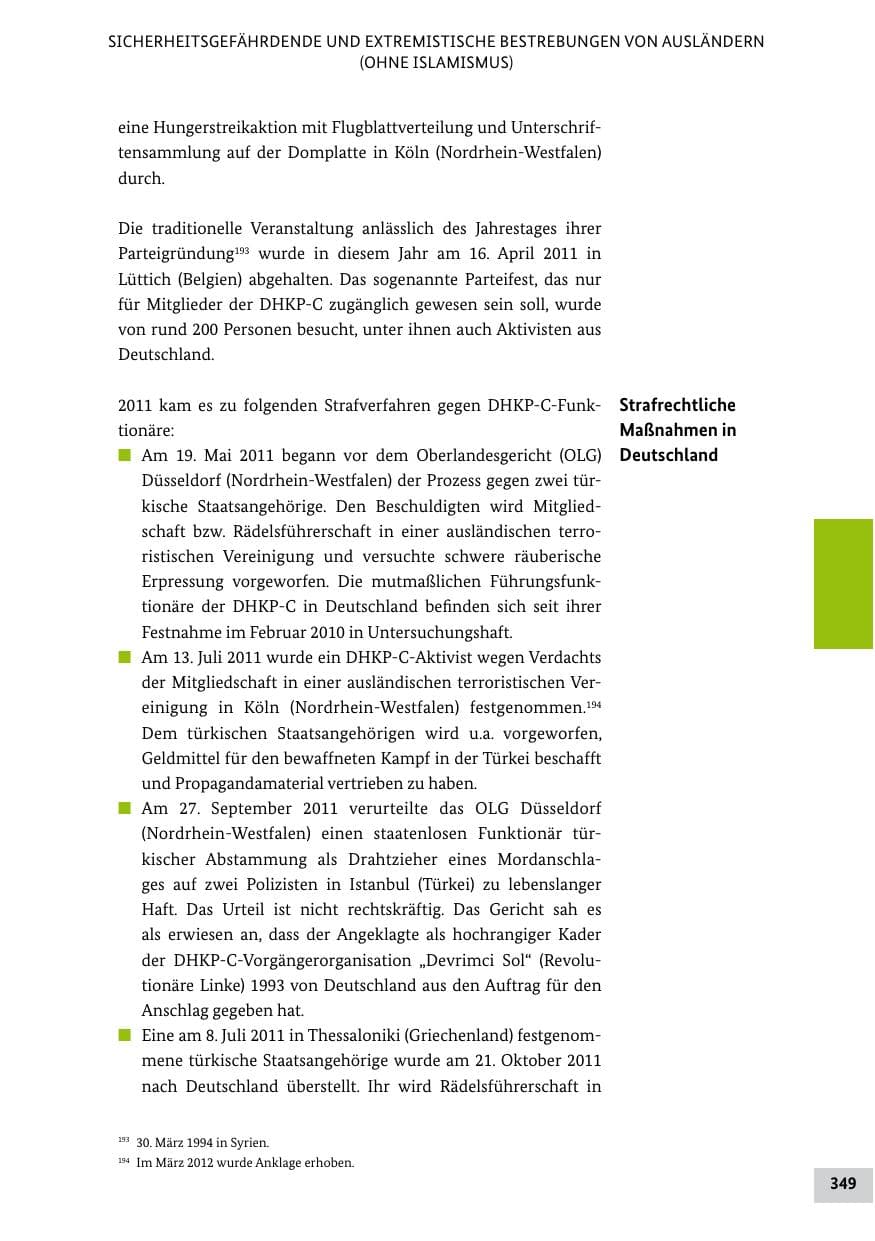 Seite 348 des Verfassungsschutzbericht 2011 Bund