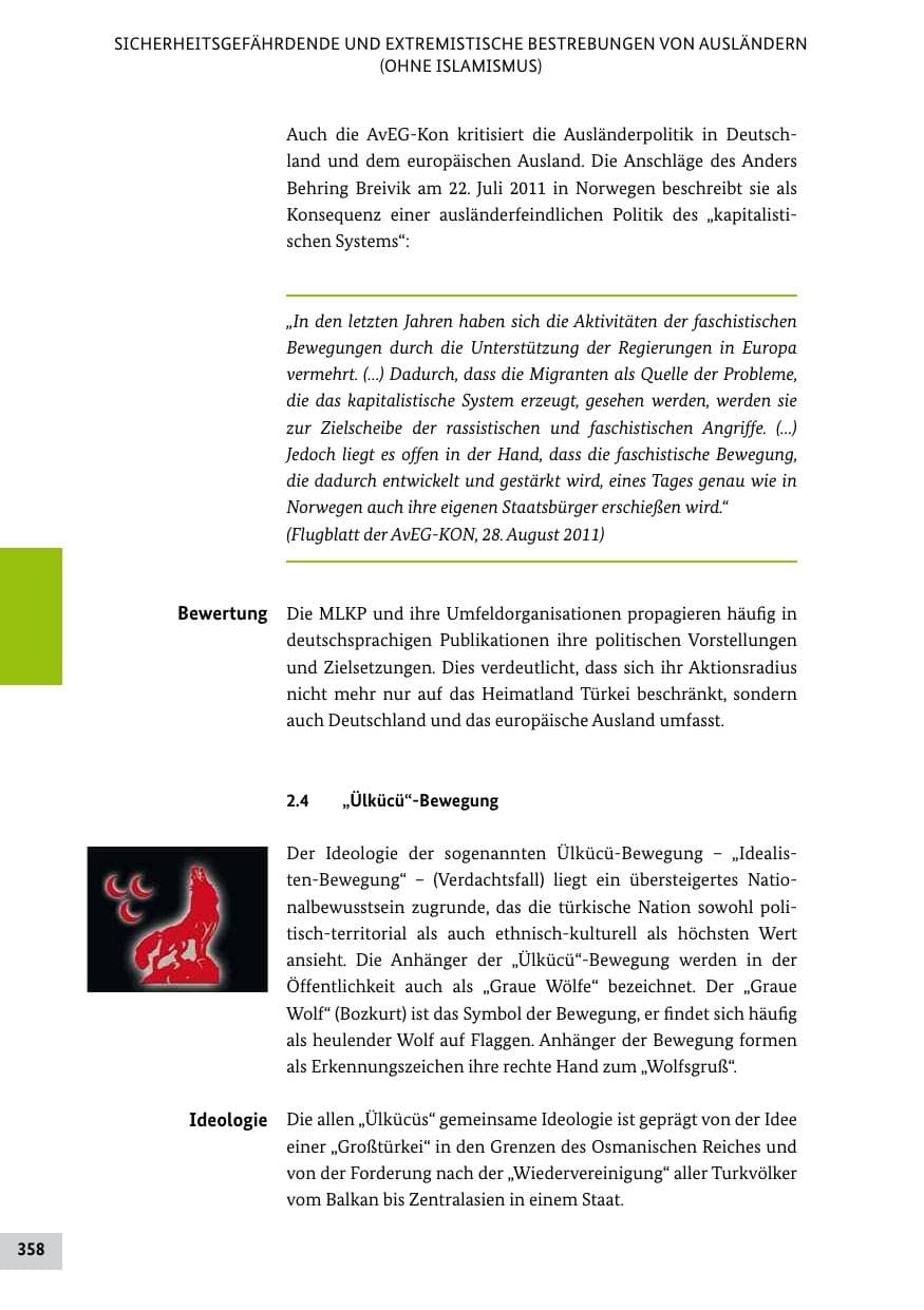 Seite 357 des Verfassungsschutzbericht 2011 Bund