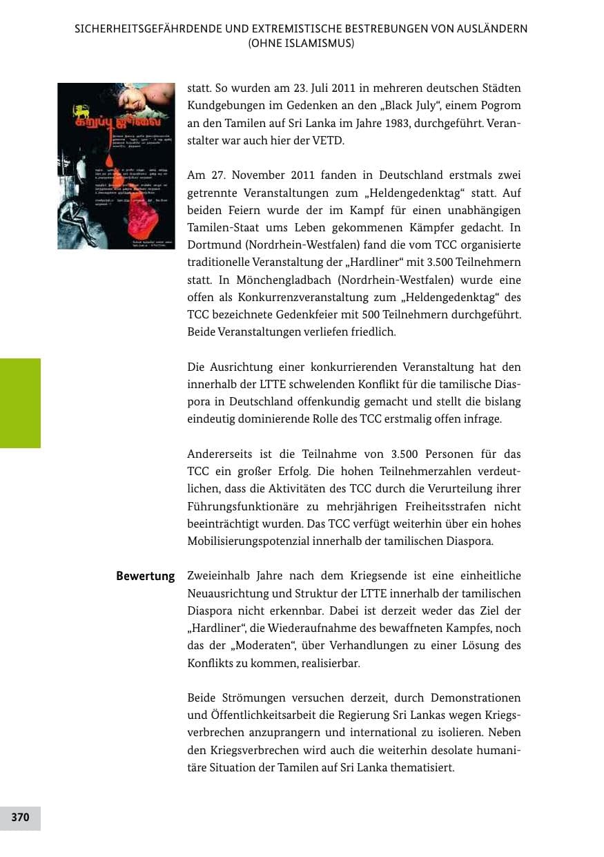 Seite 369 des Verfassungsschutzbericht 2011 Bund