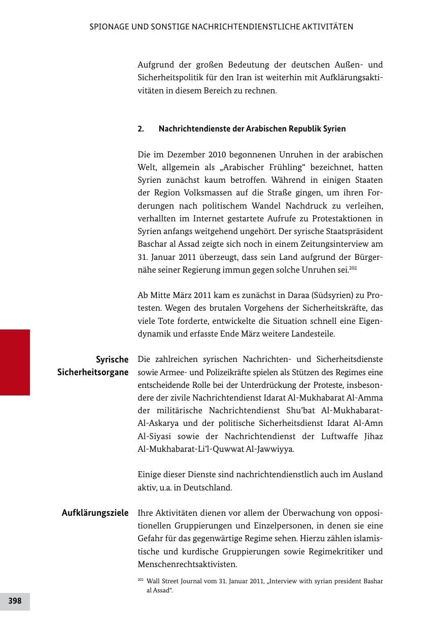 Seite 397 des Verfassungsschutzbericht 2011 Bund