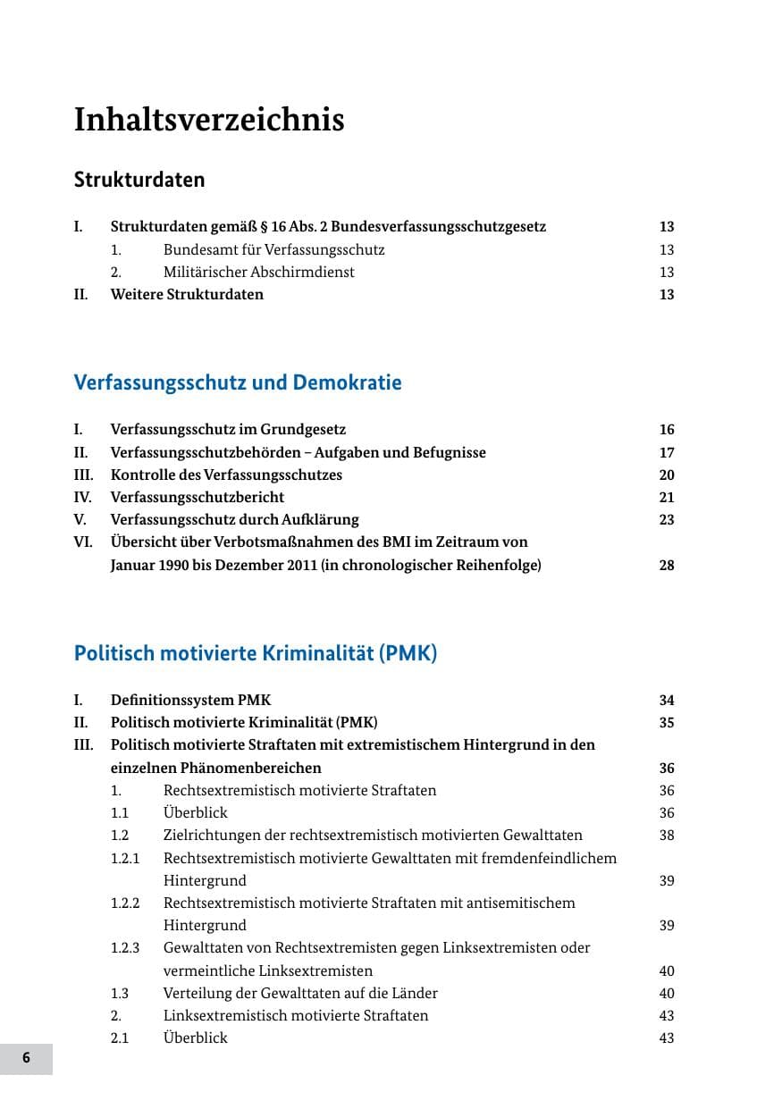 Seite 5 des Verfassungsschutzbericht 2011 Bund