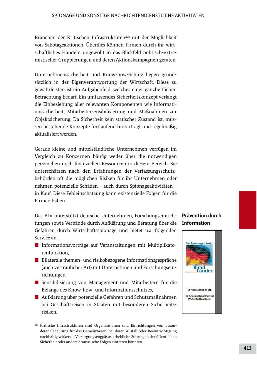Seite 412 des Verfassungsschutzbericht 2011 Bund