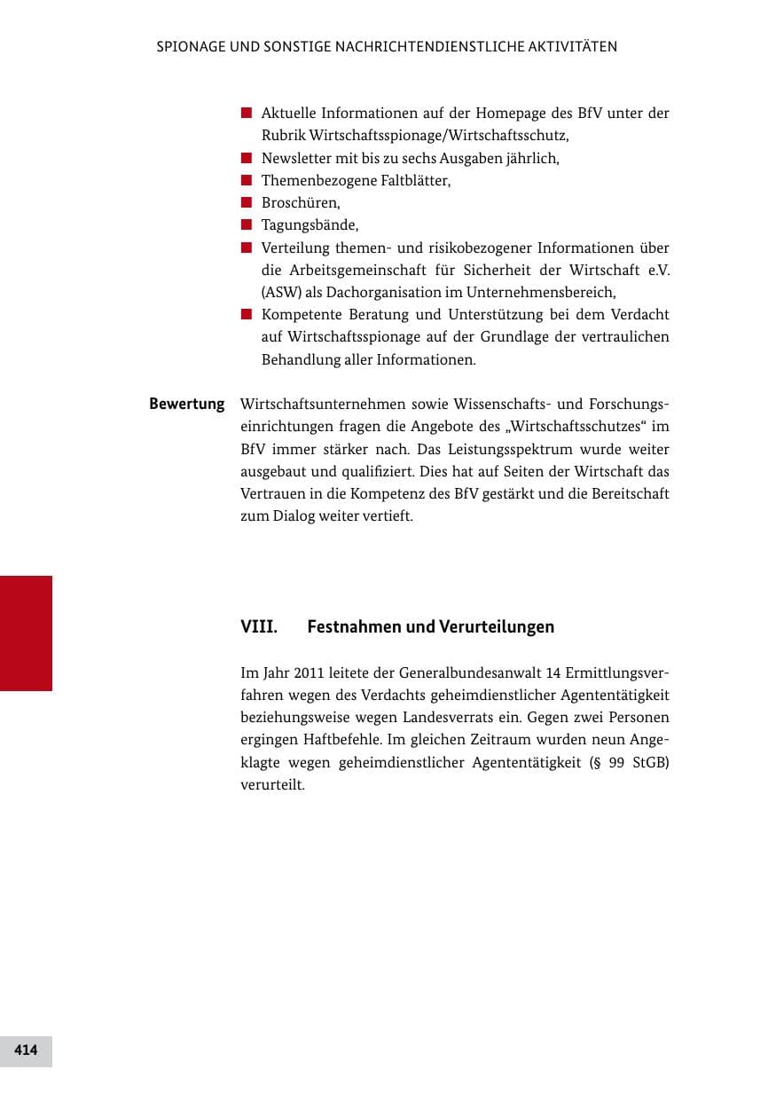 Seite 413 des Verfassungsschutzbericht 2011 Bund