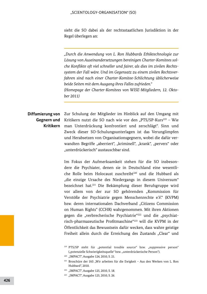 Seite 425 des Verfassungsschutzbericht 2011 Bund