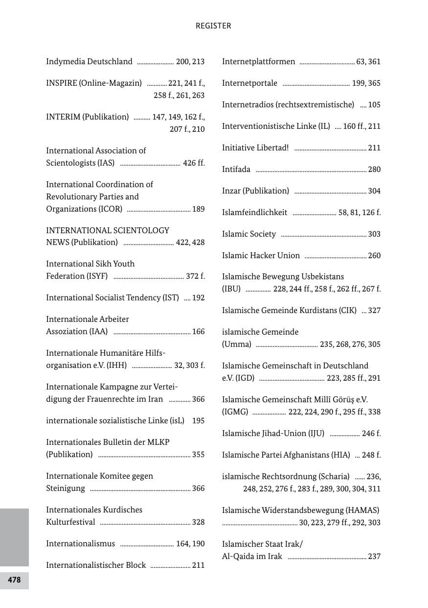 Seite 477 des Verfassungsschutzbericht 2011 Bund