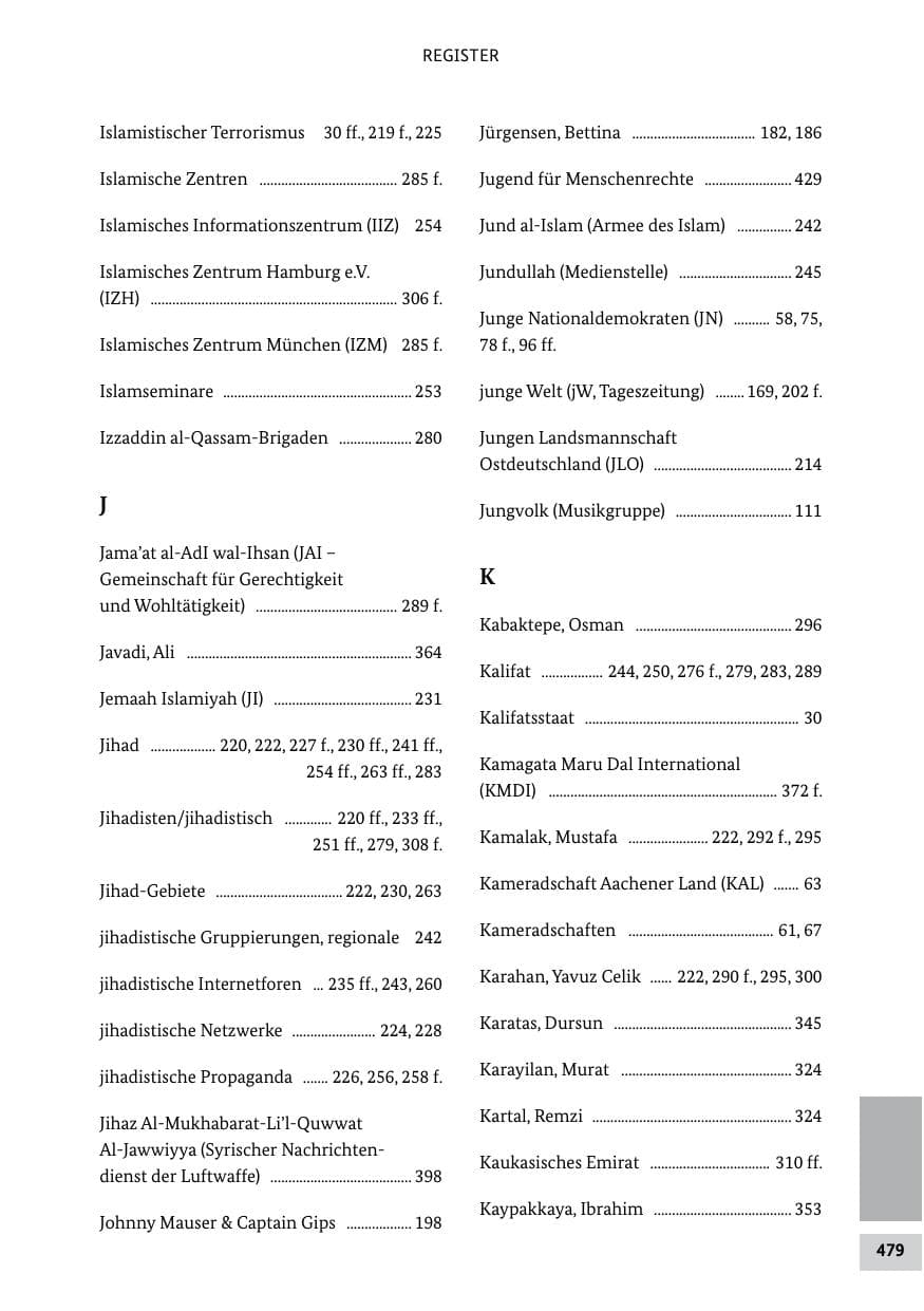 Seite 478 des Verfassungsschutzbericht 2011 Bund