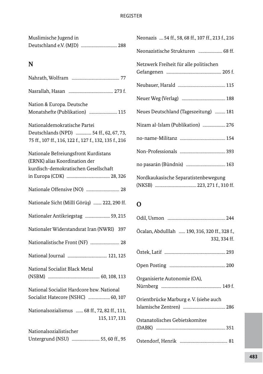 Seite 482 des Verfassungsschutzbericht 2011 Bund