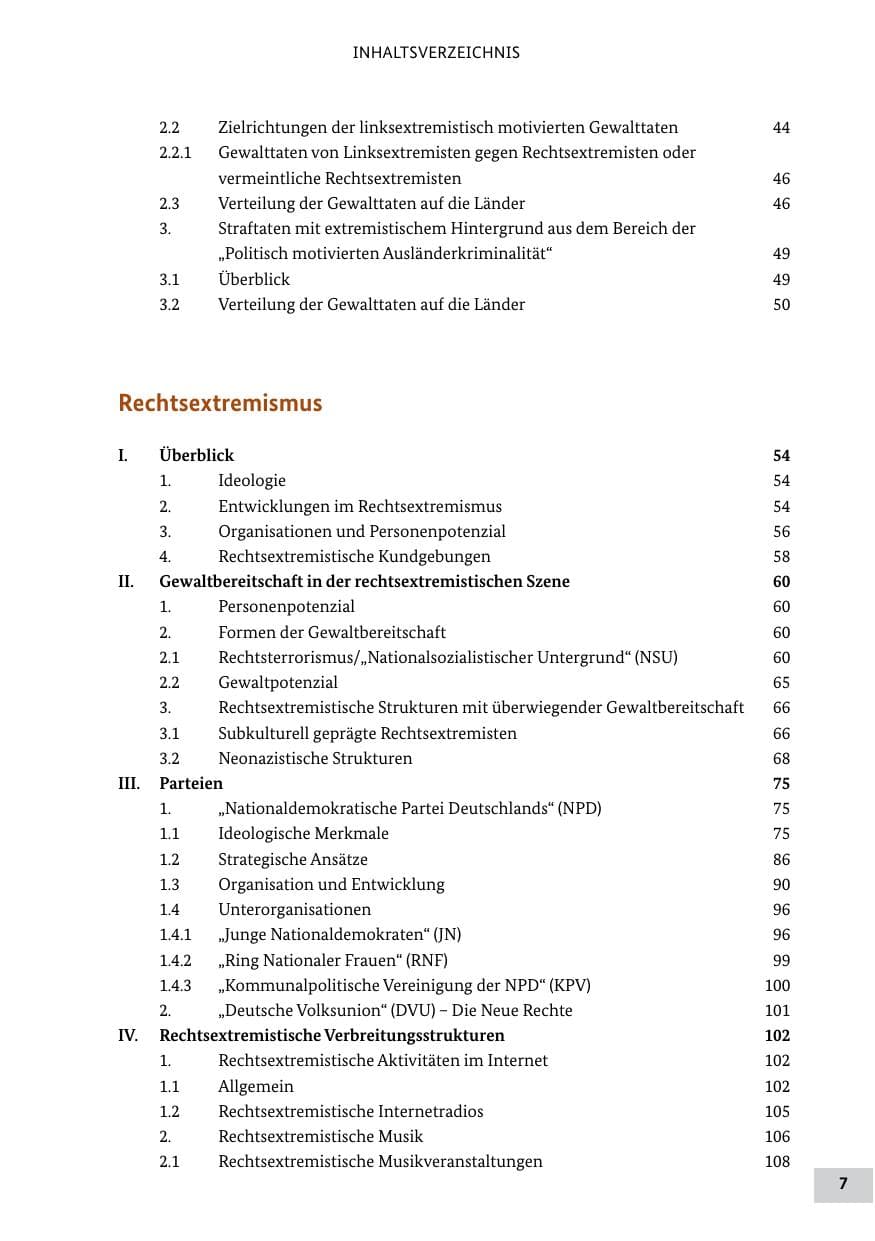 Seite 6 des Verfassungsschutzbericht 2011 Bund