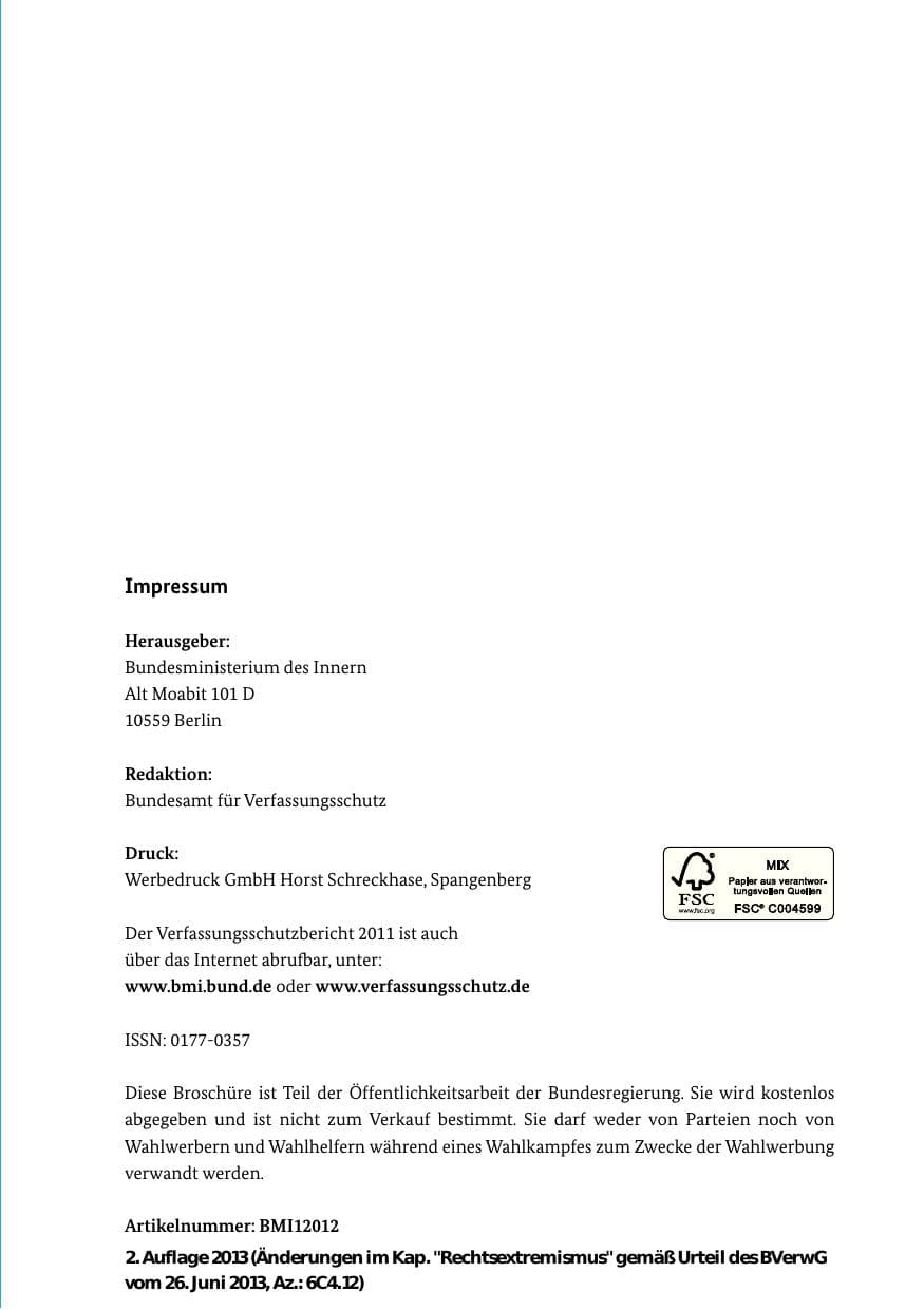 Seite 502 des Verfassungsschutzbericht 2011 Bund