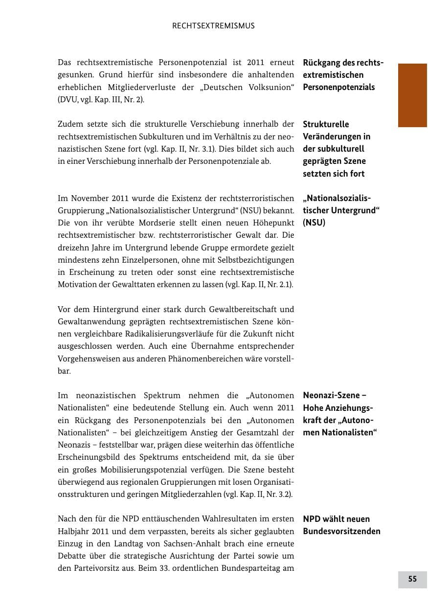 Seite 54 des Verfassungsschutzbericht 2011 Bund