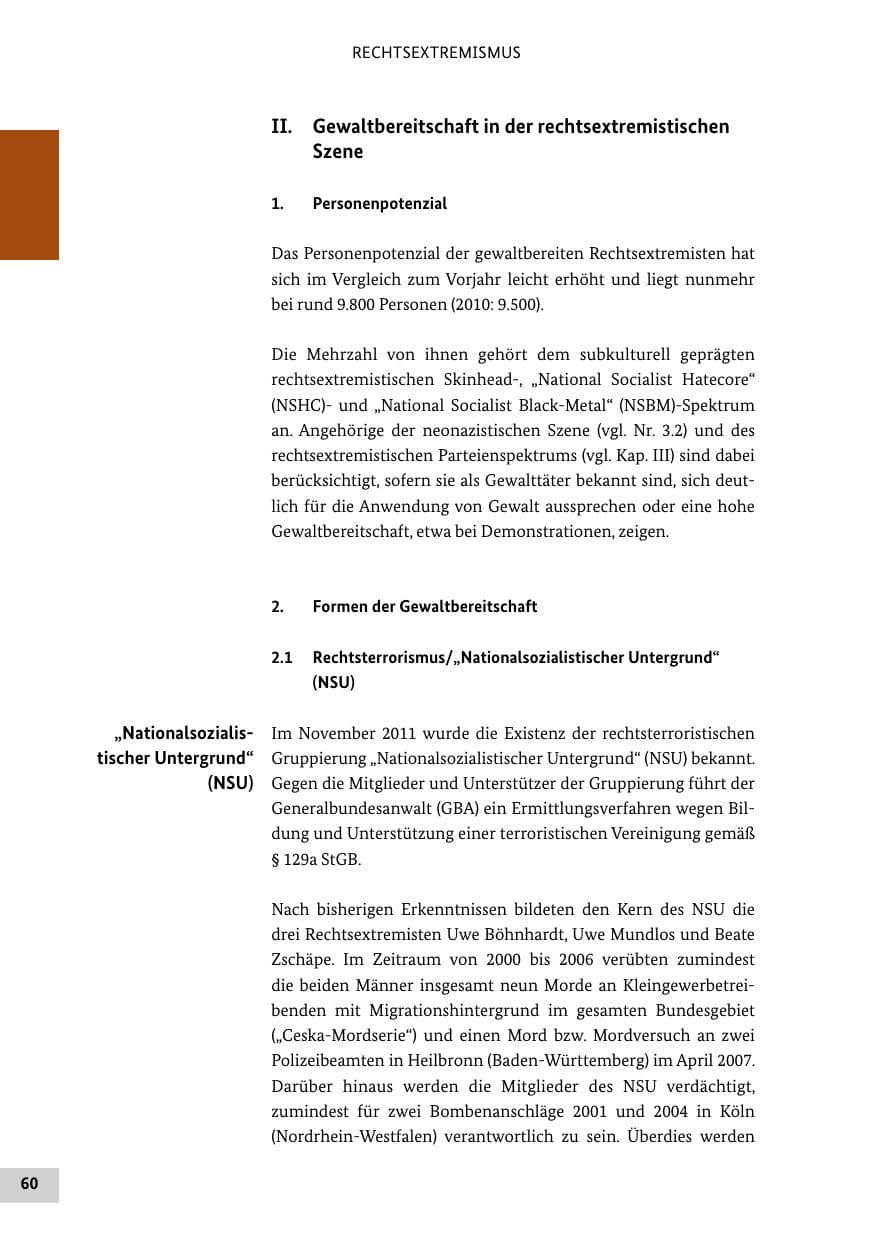 Seite 59 des Verfassungsschutzbericht 2011 Bund
