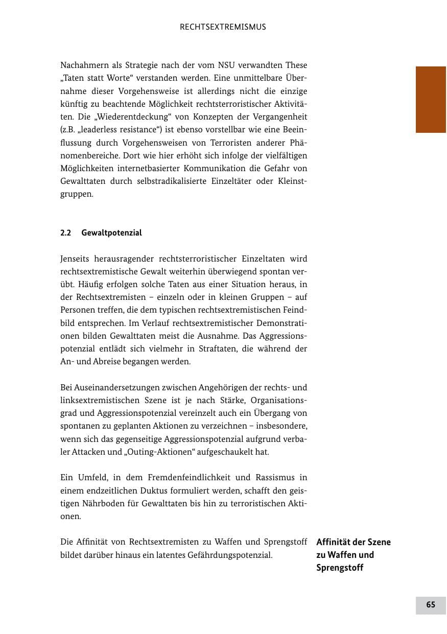 Seite 64 des Verfassungsschutzbericht 2011 Bund