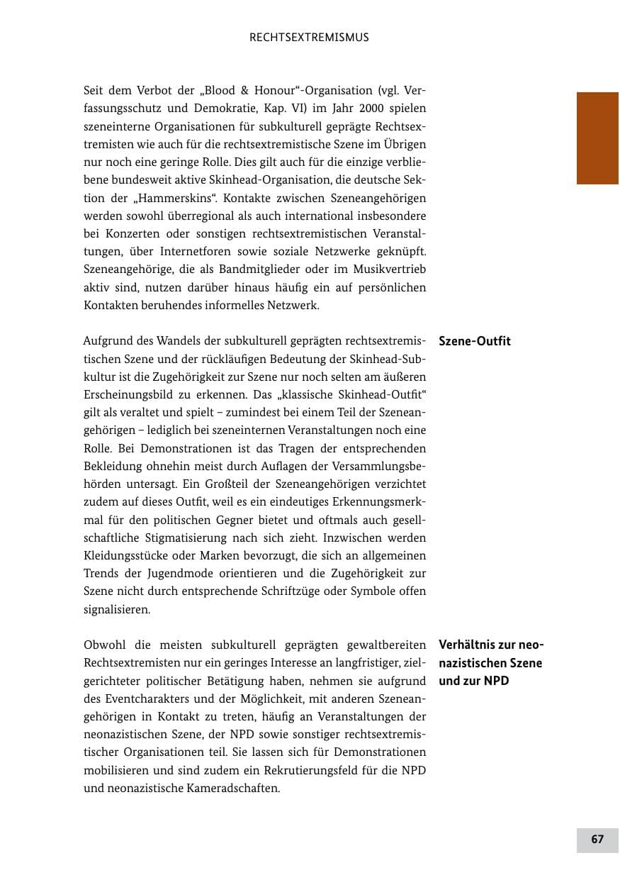 Seite 66 des Verfassungsschutzbericht 2011 Bund