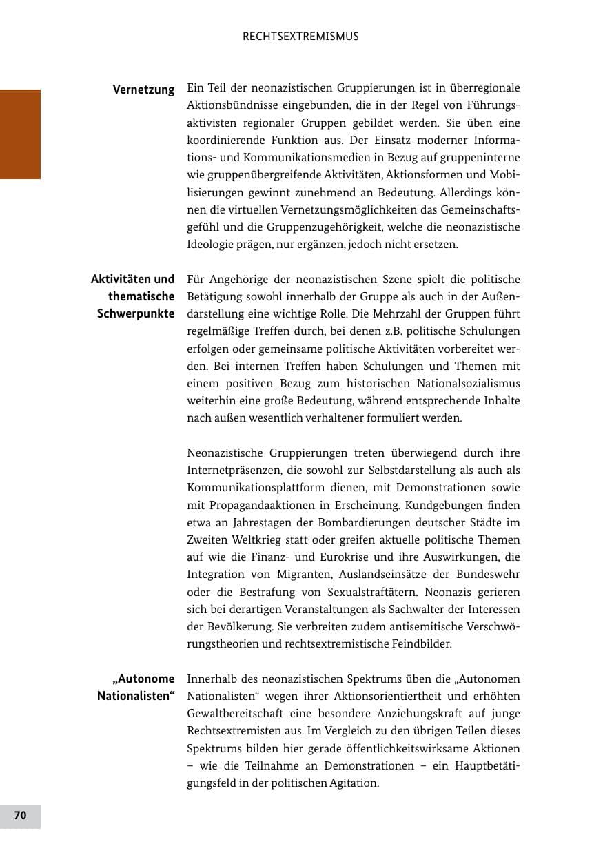 Seite 69 des Verfassungsschutzbericht 2011 Bund