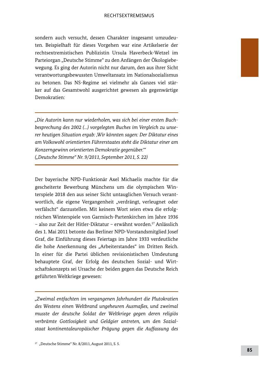 Seite 84 des Verfassungsschutzbericht 2011 Bund