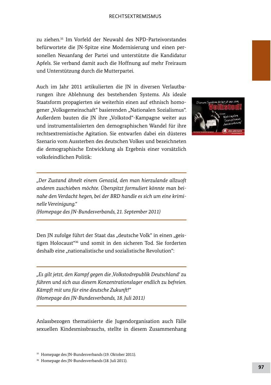 Seite 96 des Verfassungsschutzbericht 2011 Bund