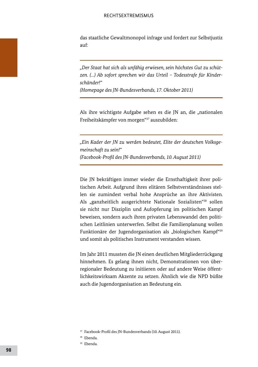 Seite 97 des Verfassungsschutzbericht 2011 Bund