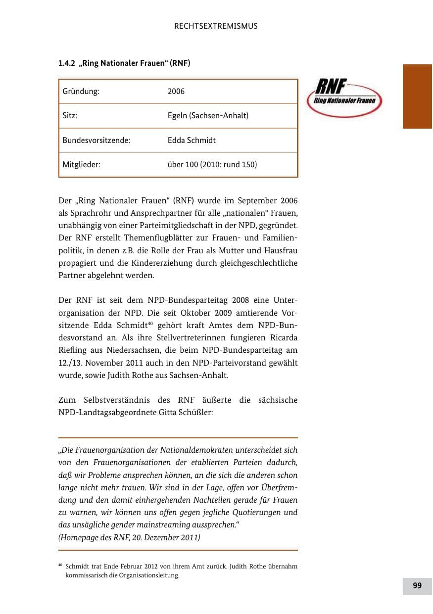 Seite 98 des Verfassungsschutzbericht 2011 Bund