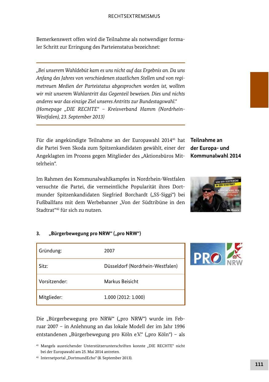 Seite 110 des Verfassungsschutzbericht 2013 Bund