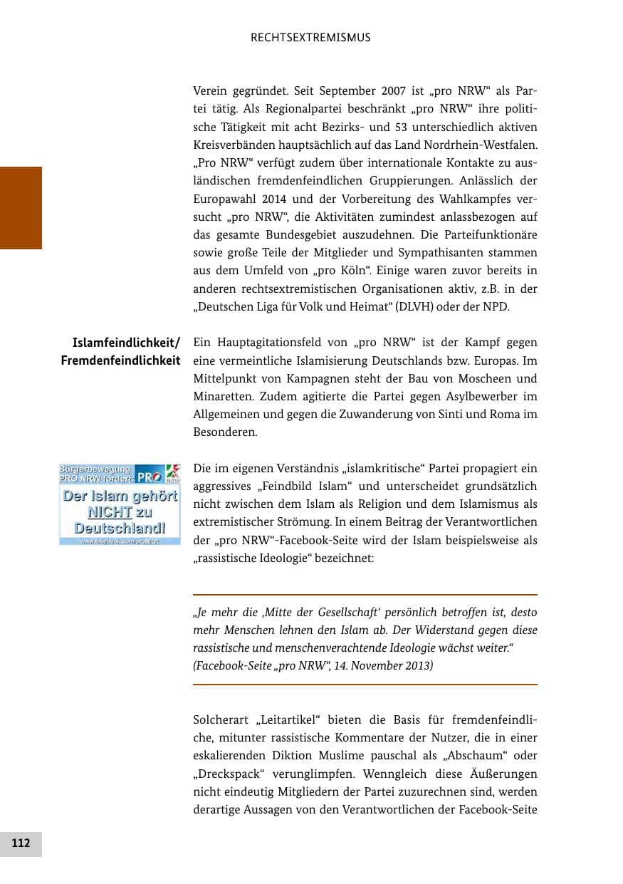 Seite 111 des Verfassungsschutzbericht 2013 Bund