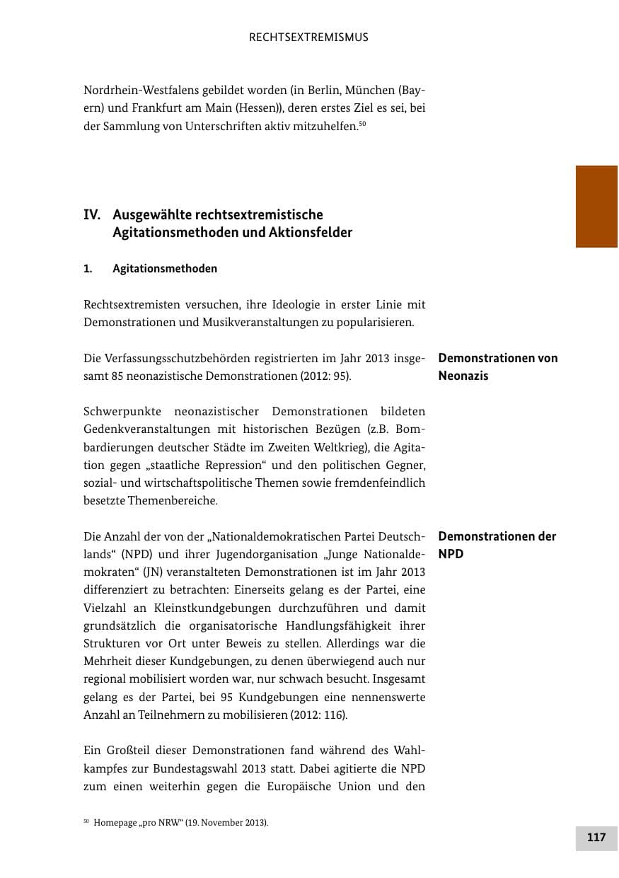 Seite 116 des Verfassungsschutzbericht 2013 Bund