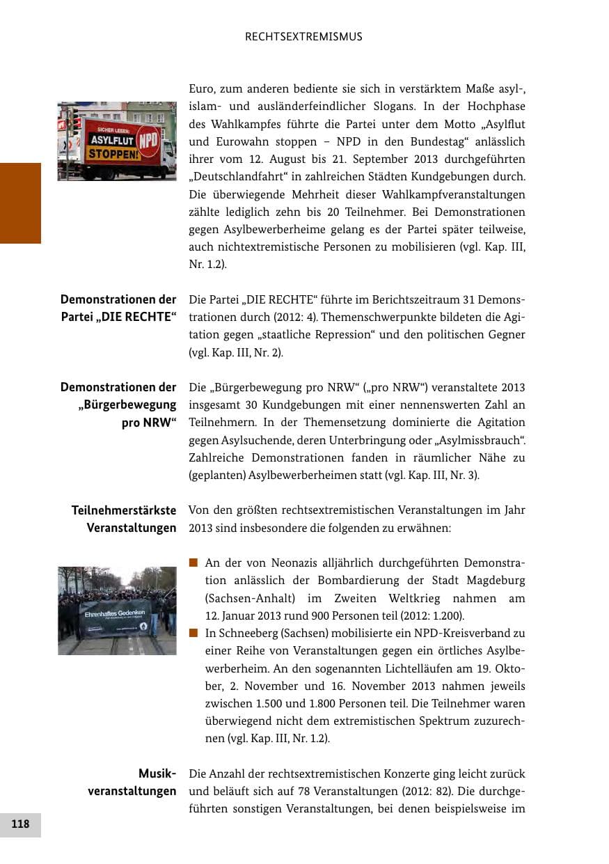 Seite 117 des Verfassungsschutzbericht 2013 Bund