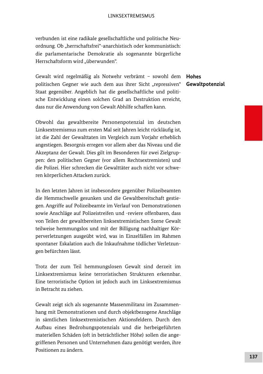 Seite 136 des Verfassungsschutzbericht 2013 Bund