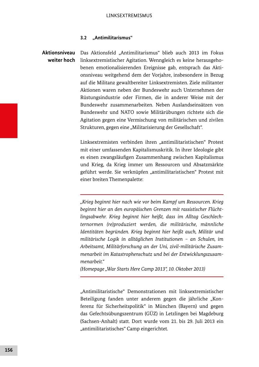 Seite 155 des Verfassungsschutzbericht 2013 Bund