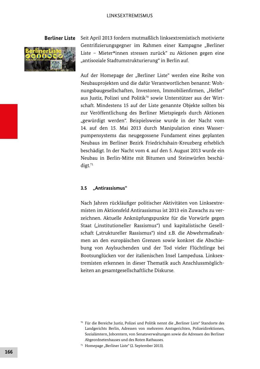 Seite 165 des Verfassungsschutzbericht 2013 Bund