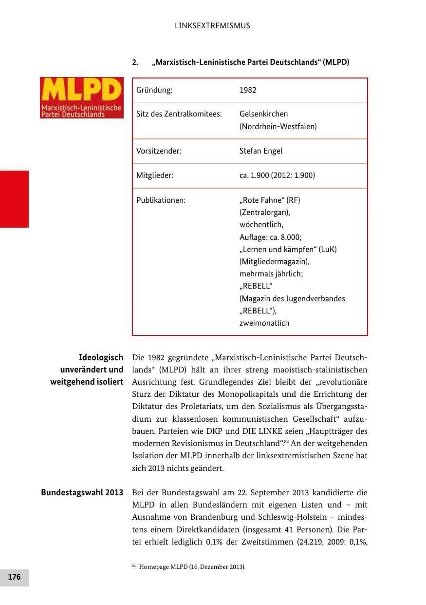 Seite 175 des Verfassungsschutzbericht 2013 Bund
