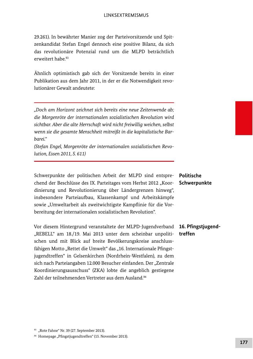 Seite 176 des Verfassungsschutzbericht 2013 Bund