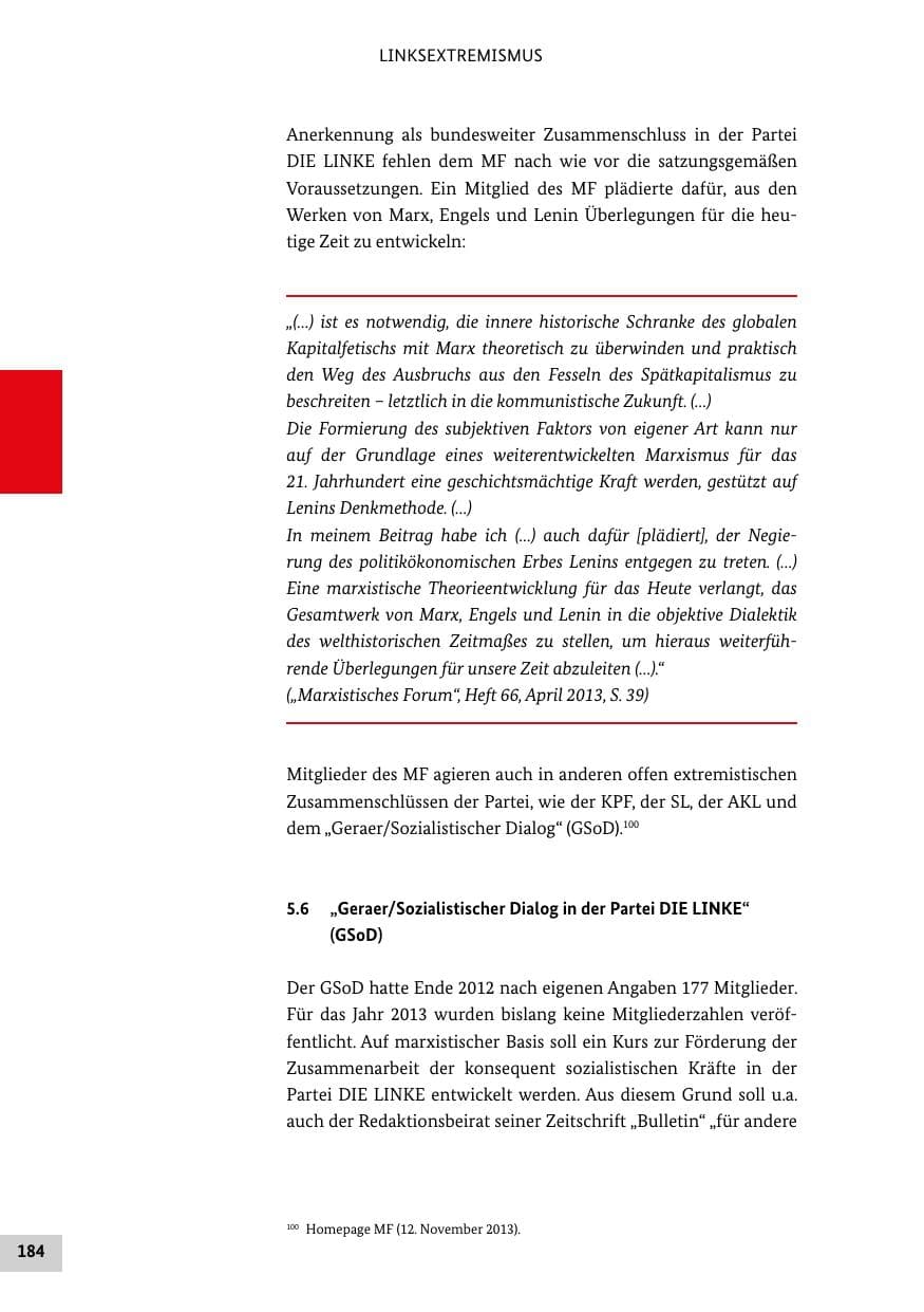 Seite 183 des Verfassungsschutzbericht 2013 Bund