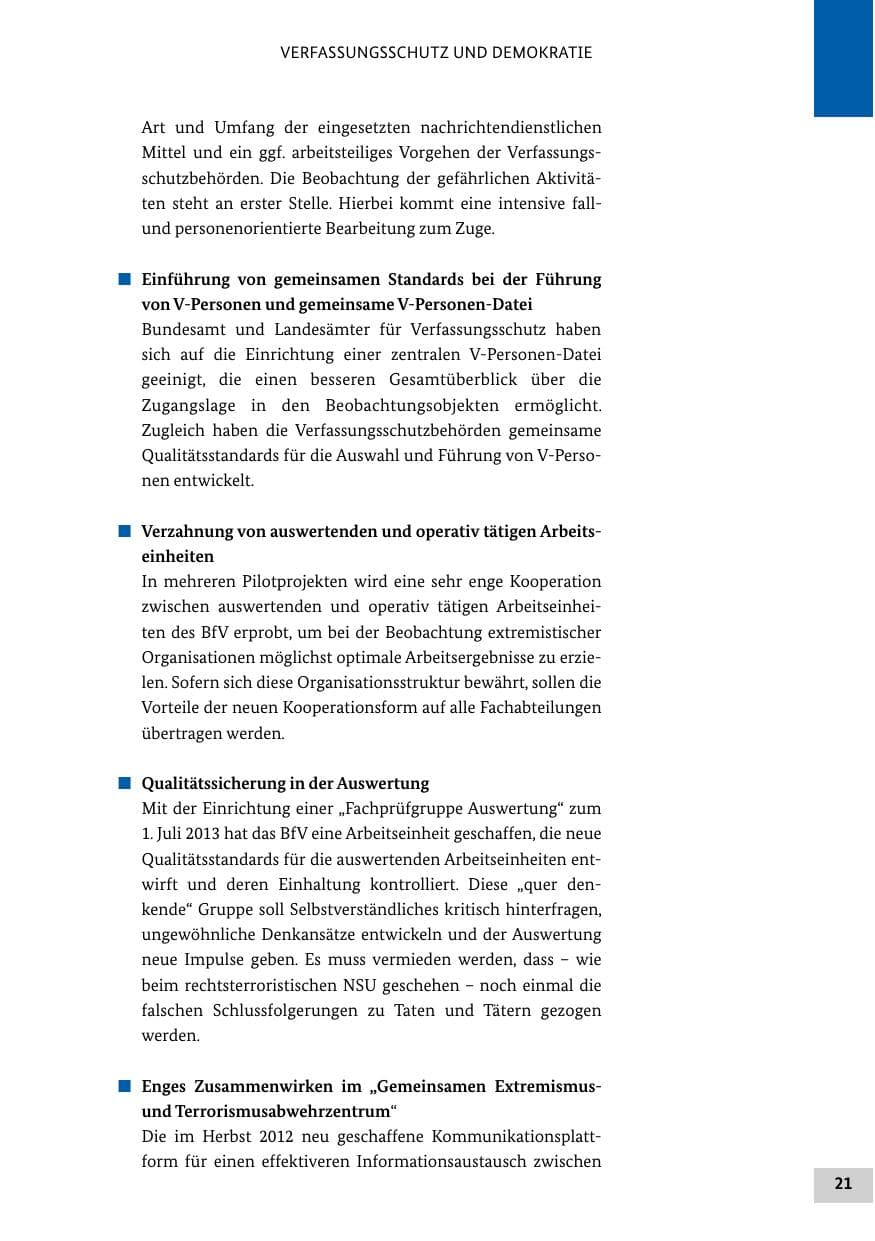 Seite 20 des Verfassungsschutzbericht 2013 Bund