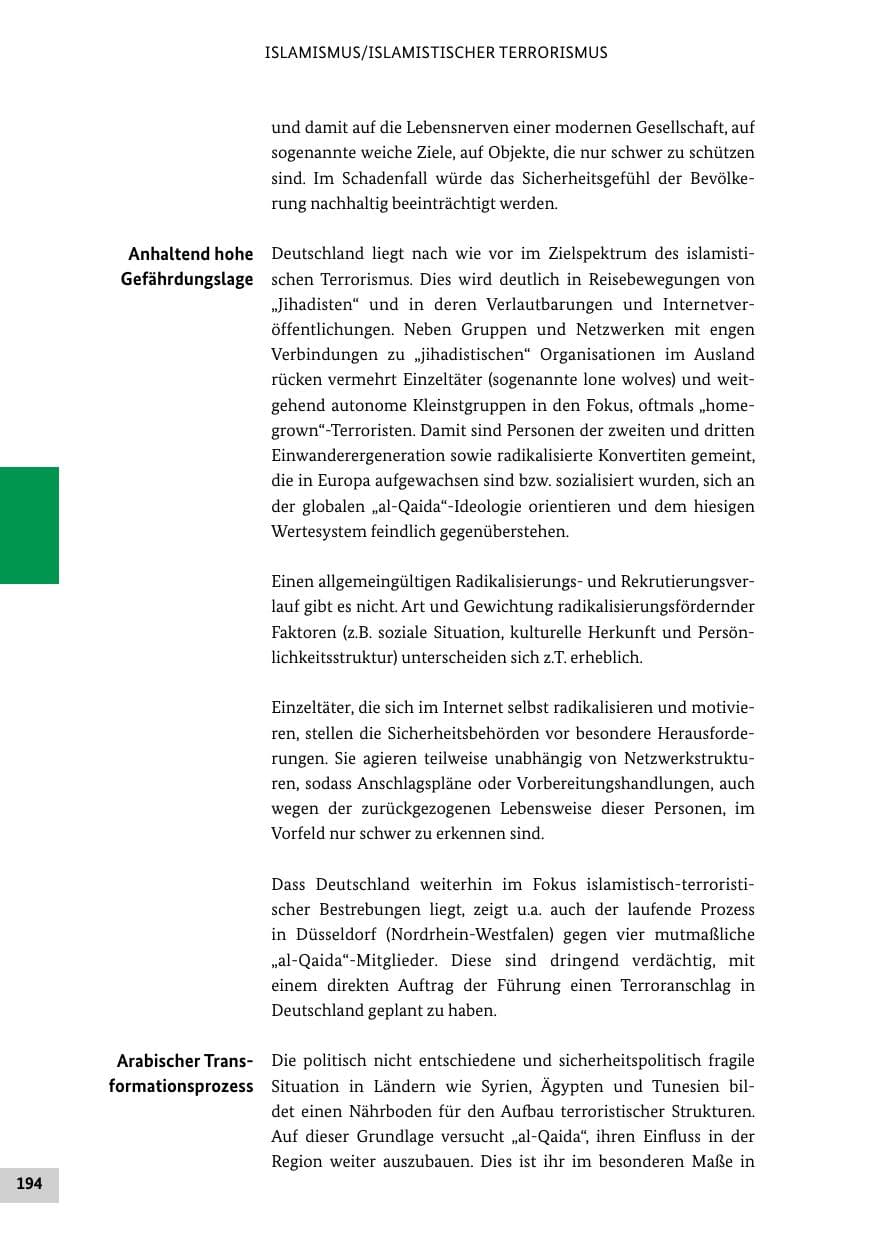 Seite 193 des Verfassungsschutzbericht 2013 Bund