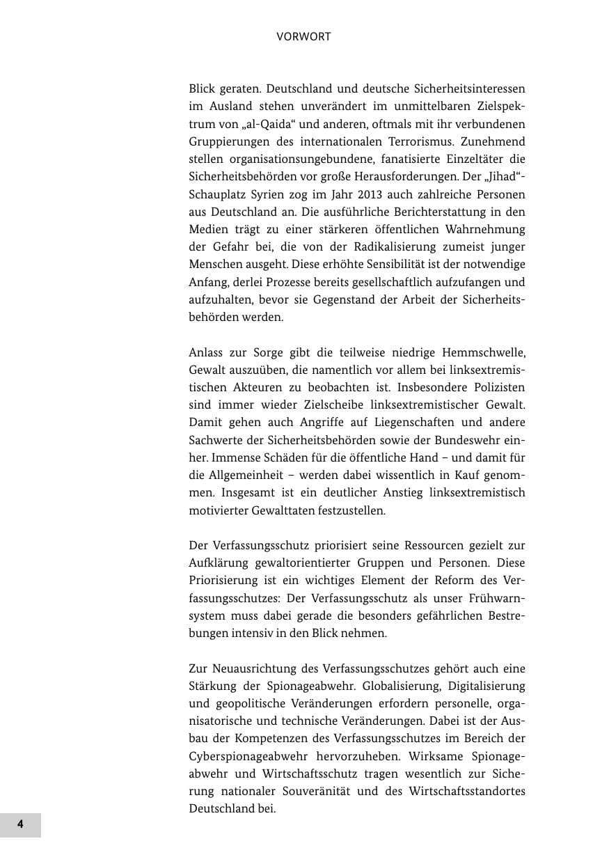 Seite 3 des Verfassungsschutzbericht 2013 Bund