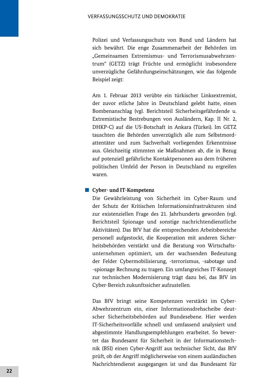 Seite 21 des Verfassungsschutzbericht 2013 Bund