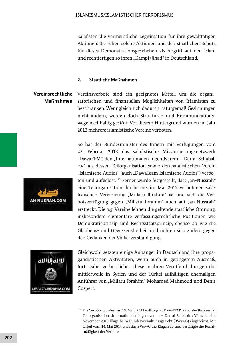 Seite 201 des Verfassungsschutzbericht 2013 Bund