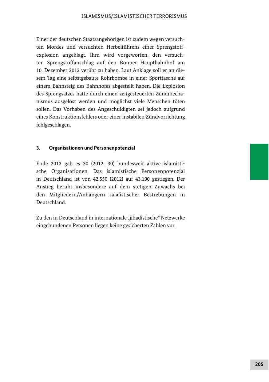 Seite 204 des Verfassungsschutzbericht 2013 Bund