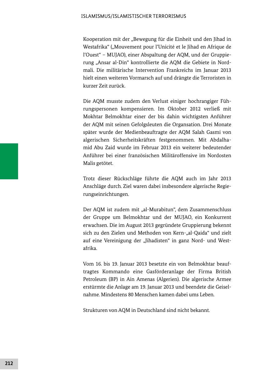 Seite 211 des Verfassungsschutzbericht 2013 Bund