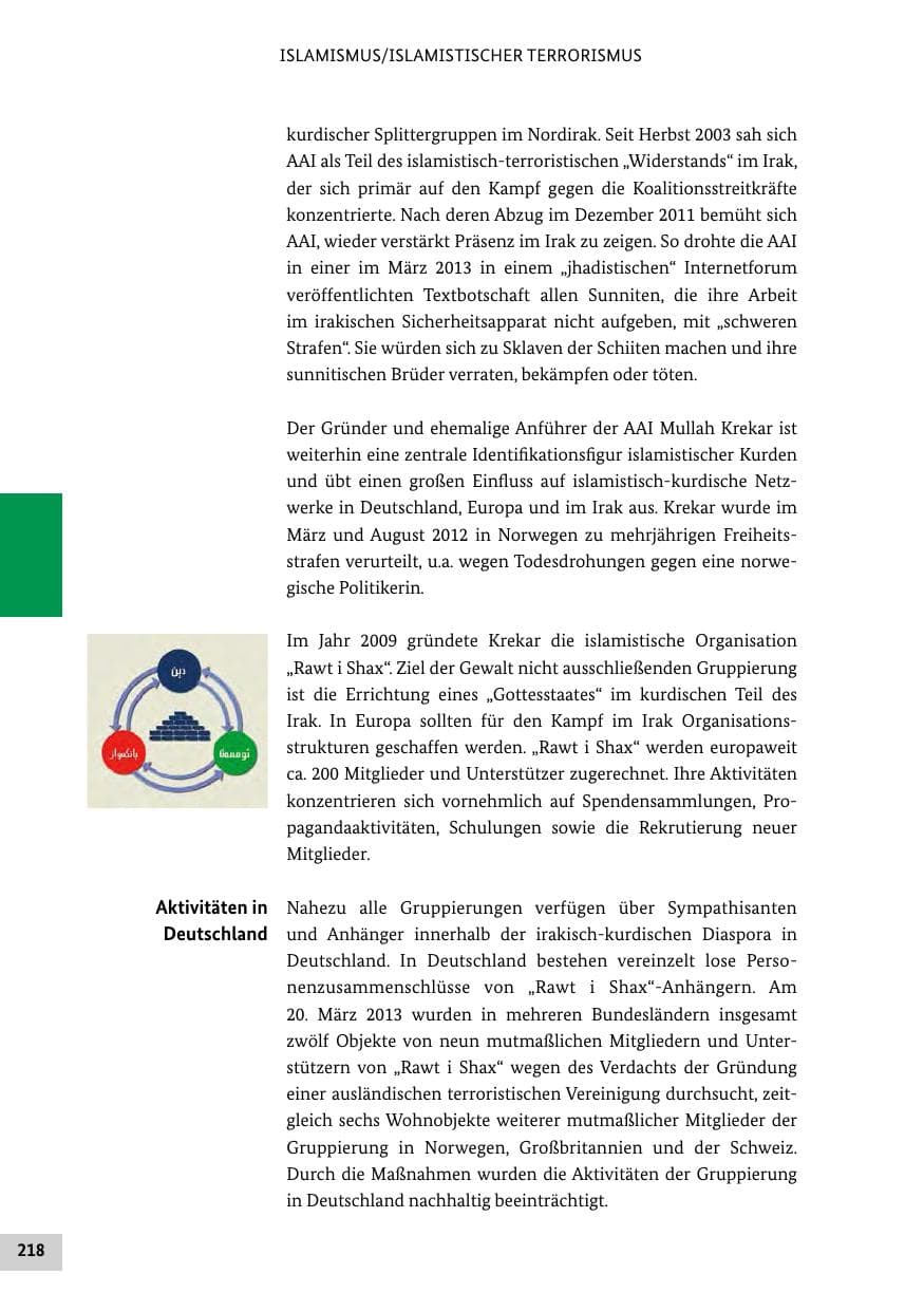 Seite 217 des Verfassungsschutzbericht 2013 Bund