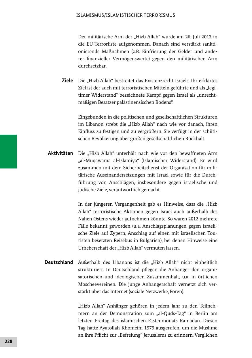 Seite 227 des Verfassungsschutzbericht 2013 Bund