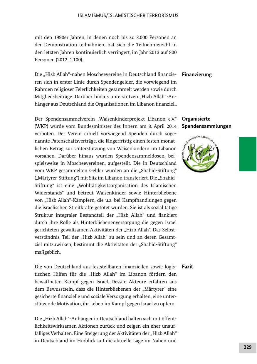 Seite 228 des Verfassungsschutzbericht 2013 Bund