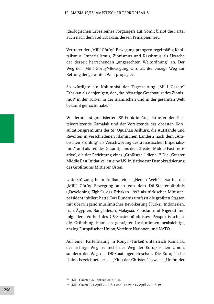 Seite 249 des Verfassungsschutzbericht 2013 Bund