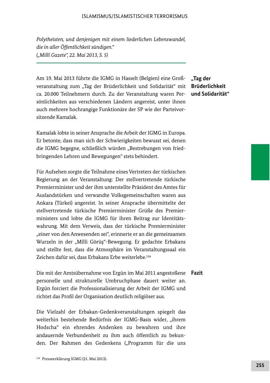 Seite 254 des Verfassungsschutzbericht 2013 Bund