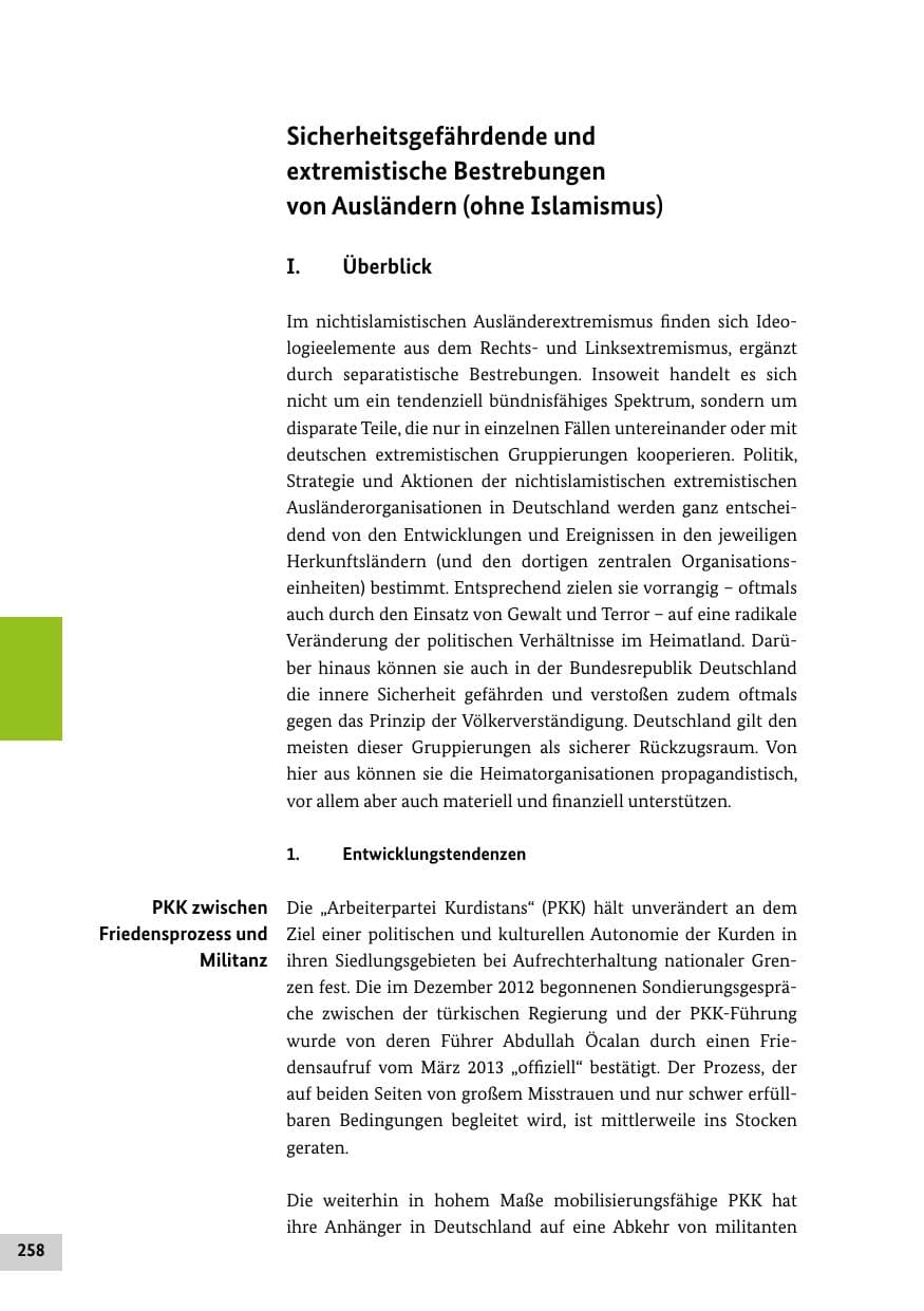 Seite 257 des Verfassungsschutzbericht 2013 Bund